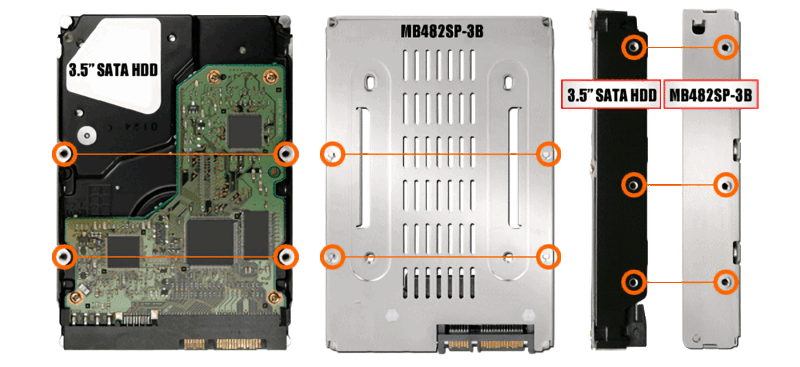 MB482SP-3B  Adaptateur EZ-Convert Open Air pour HDD/SSD 2.5 à 3.5 SATA 