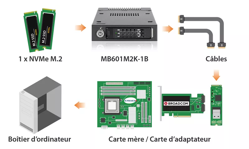 Blueendless 2810 câblage de protocole NVME unique C-A M.2 support pour disque  dur Mobile SSD